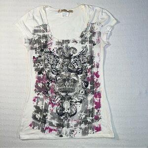 Vintage Eyeshadow Y2K Graphic Tee T Shirt Womens Large Tattoo Grunge Fairy USA